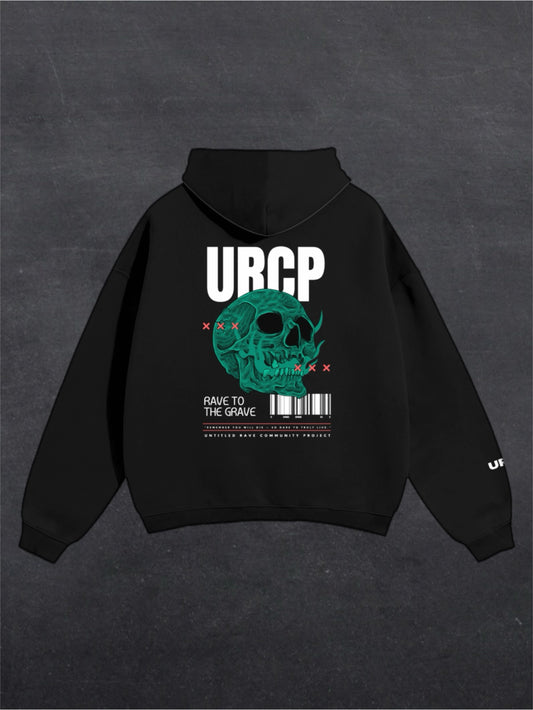 RAVE TO THE GRAVE UNISEX HOODIE - BACK PRINT (black)