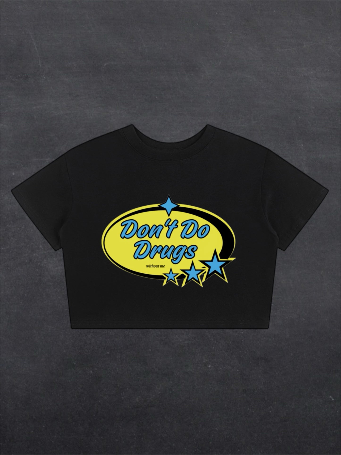 DON'T DO DRUGS CROPPED TEE - FRONT PRINT (black/white)