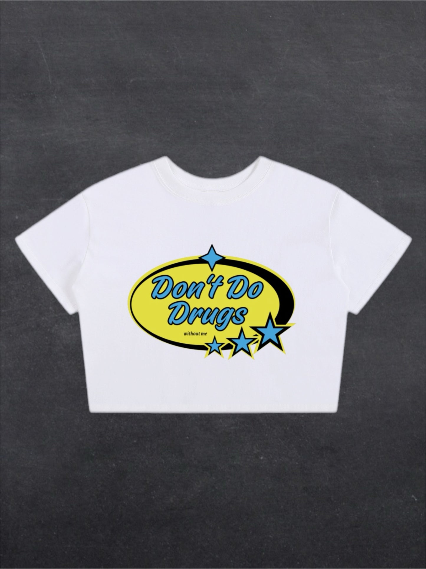 DON'T DO DRUGS CROPPED TEE - FRONT PRINT (black/white)