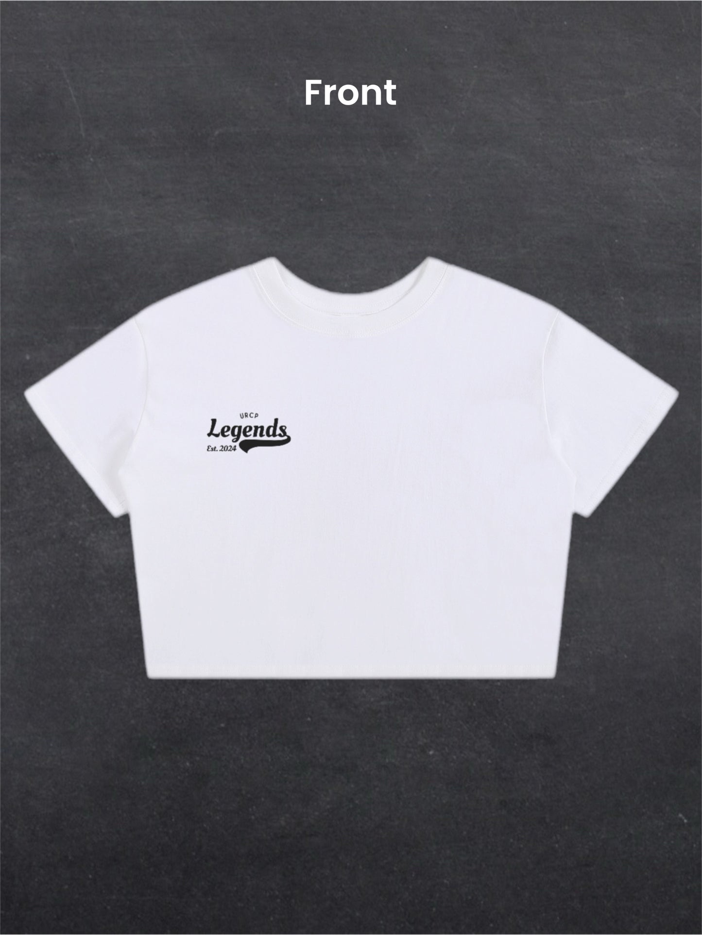 URCP LEGENDS CROPPED TEE - BACK PRINT (white)