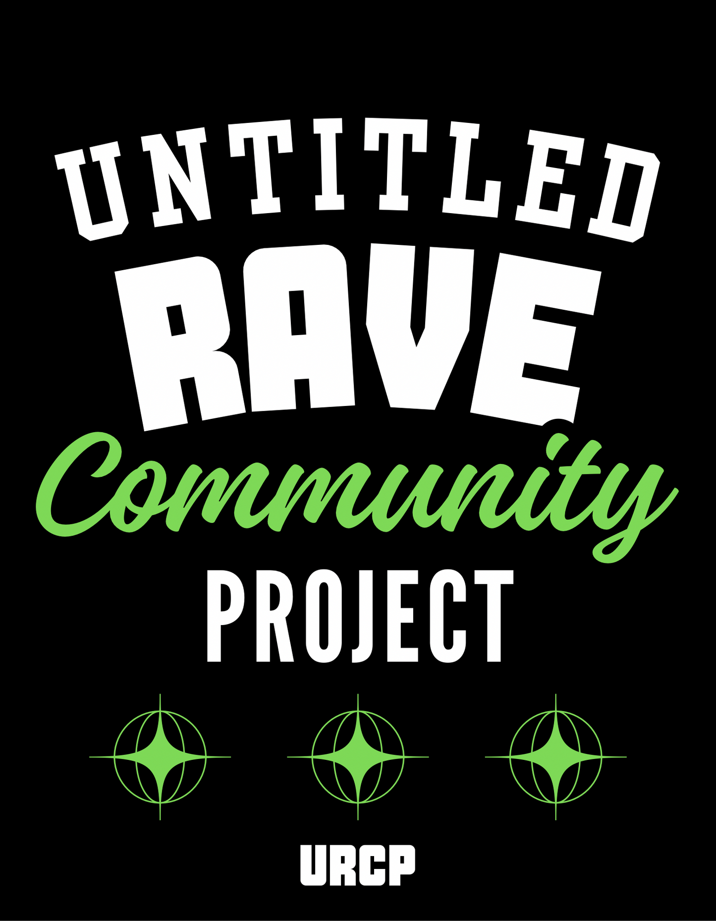UNTITLED RAVE COMMUNITY PROJECT CROPPED TEE - FRONT PRINT (white)