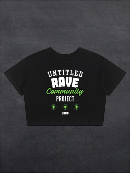 UNTITLED RAVE COMMUNITY PROJECT CROPPED TEE - FRONT PRINT (white)