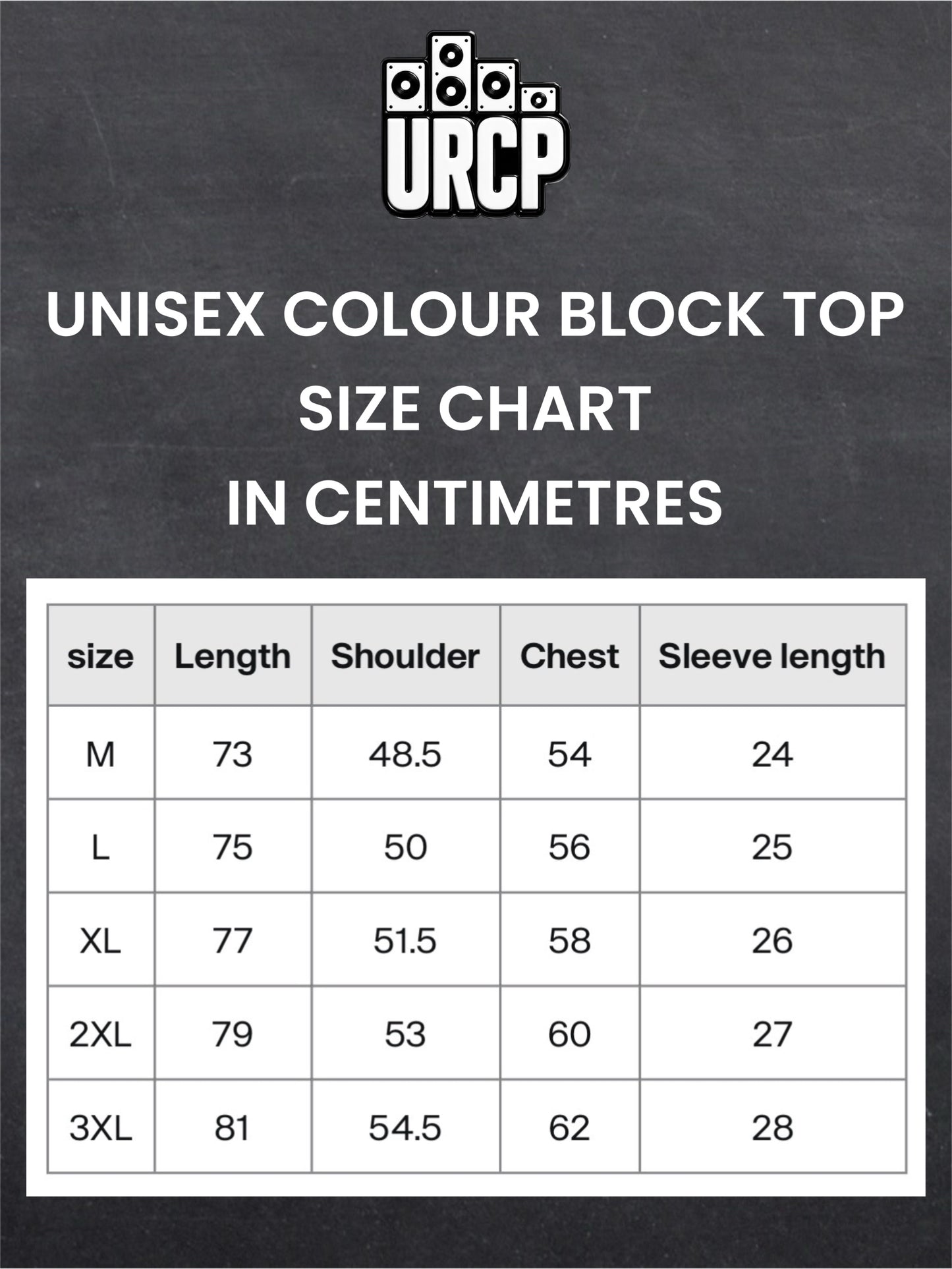 URCP LOGO UNISEX COLOUR BLOCK TOP (back design)