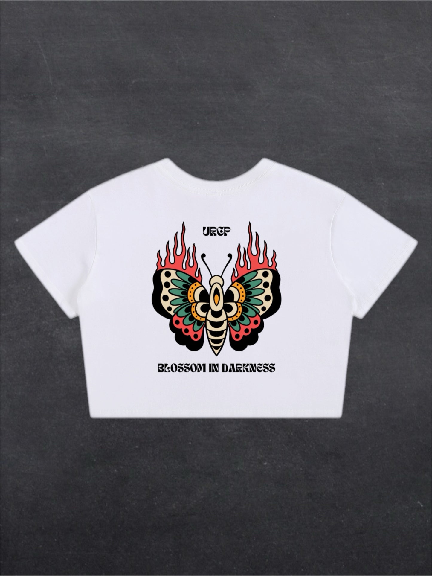 BLOSSOM IN DARKNESS CROPPED TEE (back design)