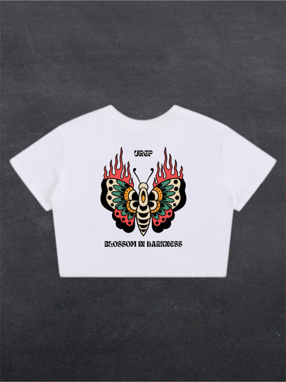 BLOSSOM IN DARKNESS CROPPED TEE (back design)