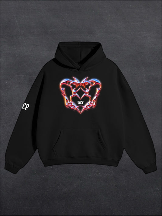 HEARTLESS UNISEX HOODIE - FRONT PRINT (black/navy)