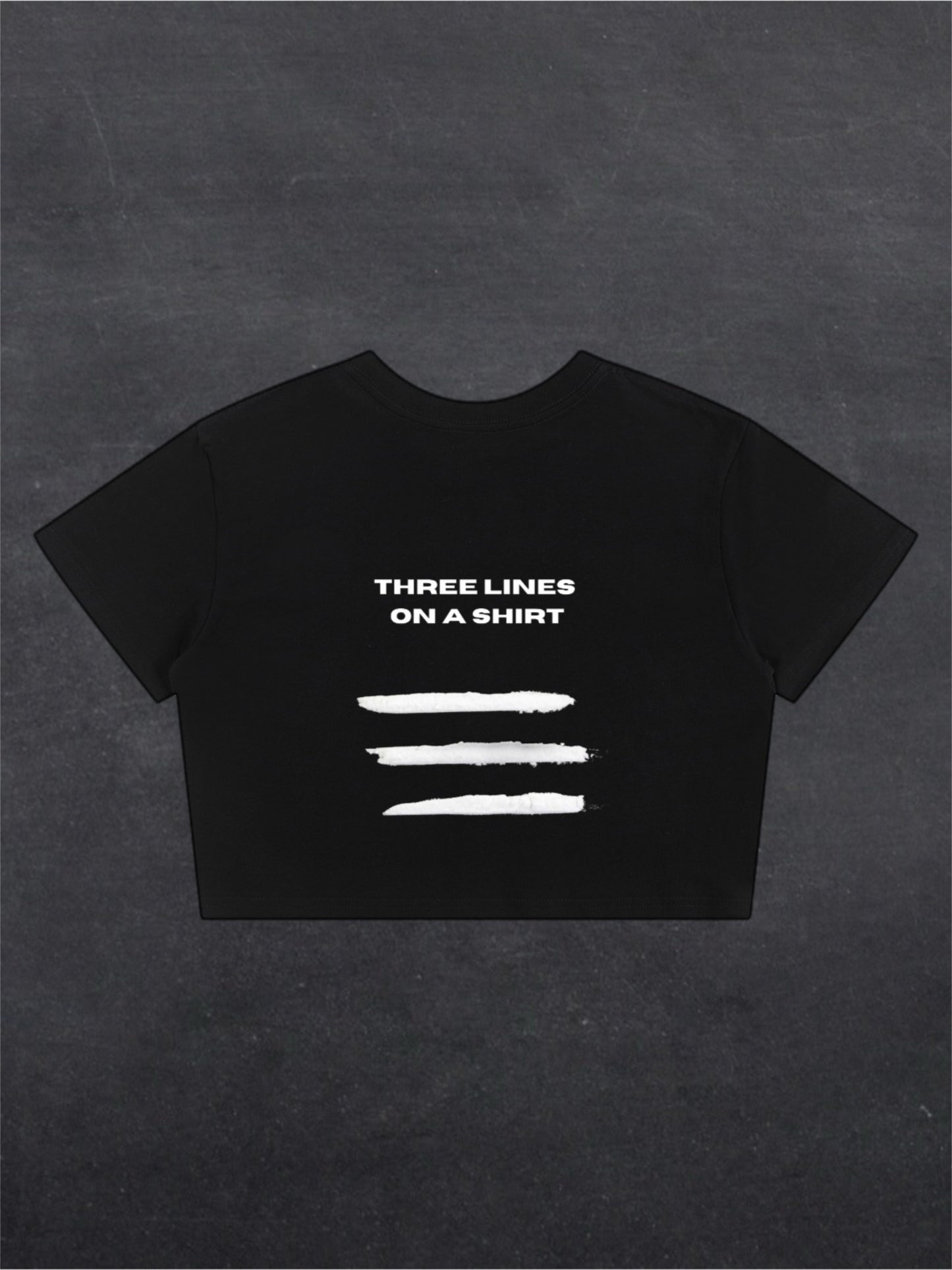 THREE L1NES ON A SHIRT CROPPED TEE (back design)