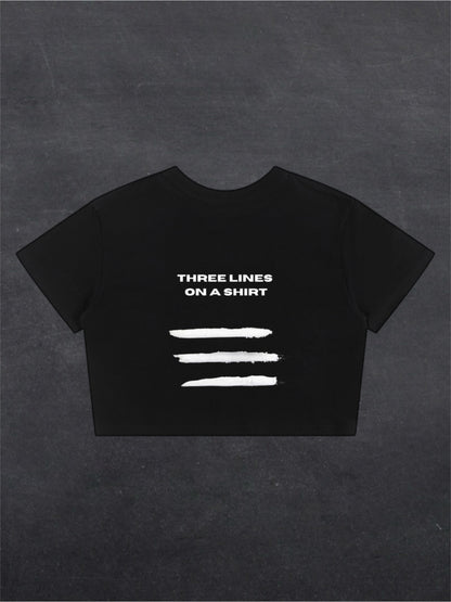 THREE L1NES ON A SHIRT CROPPED TEE (back design)