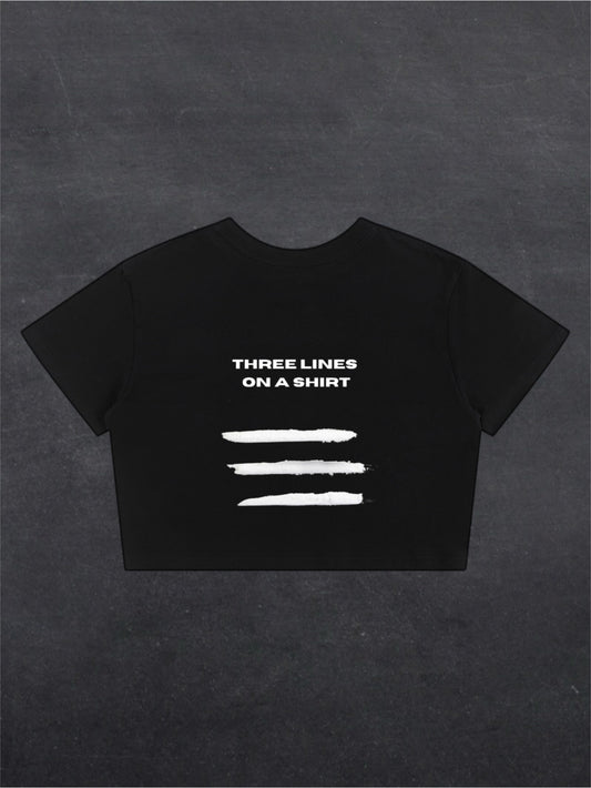 THREE L1NES ON A SHIRT CROPPED TEE (back design)
