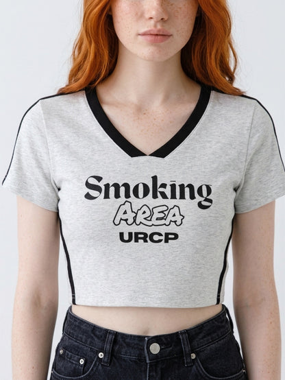 SMOKING AREA CROPPED JERSEY (multiple colours)