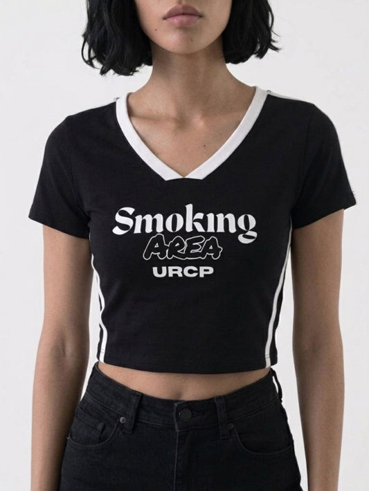 SMOKING AREA CROPPED JERSEY (multiple colours)