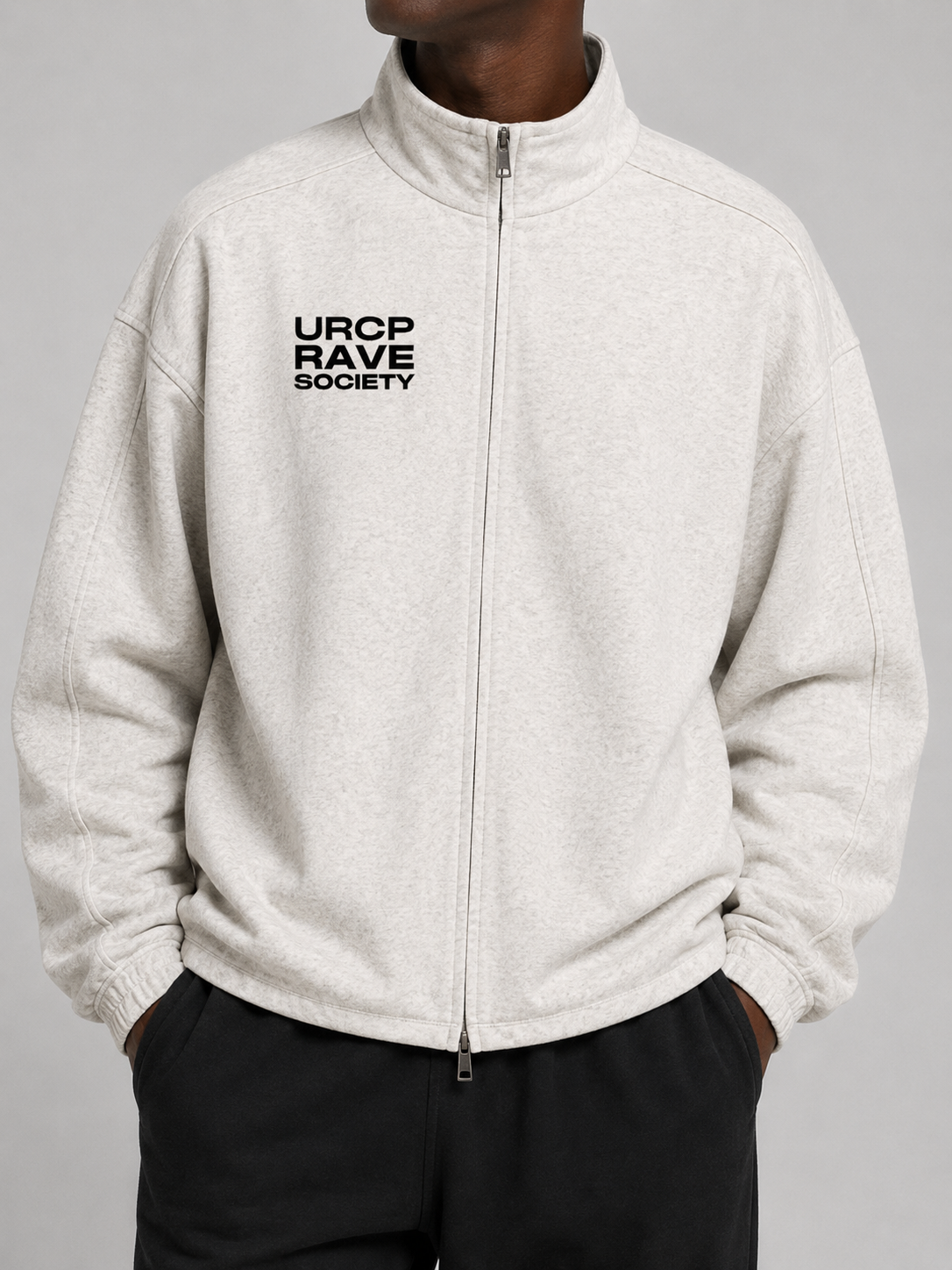 URCP RAVE SOCIETY UNISEX ZIP UP JACKET - FRONT PRINT (multiple colours)