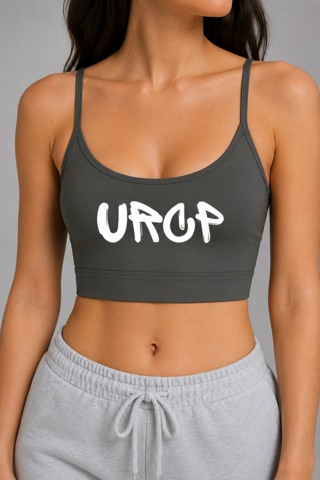 URCP GRAFFITI U-NECK SPORTS BRA (black/grey)