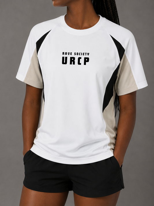 URCP RAVE SOCIETY UNISEX COLOUR BLOCK TOP - FRONT PRINT (multiple colours)