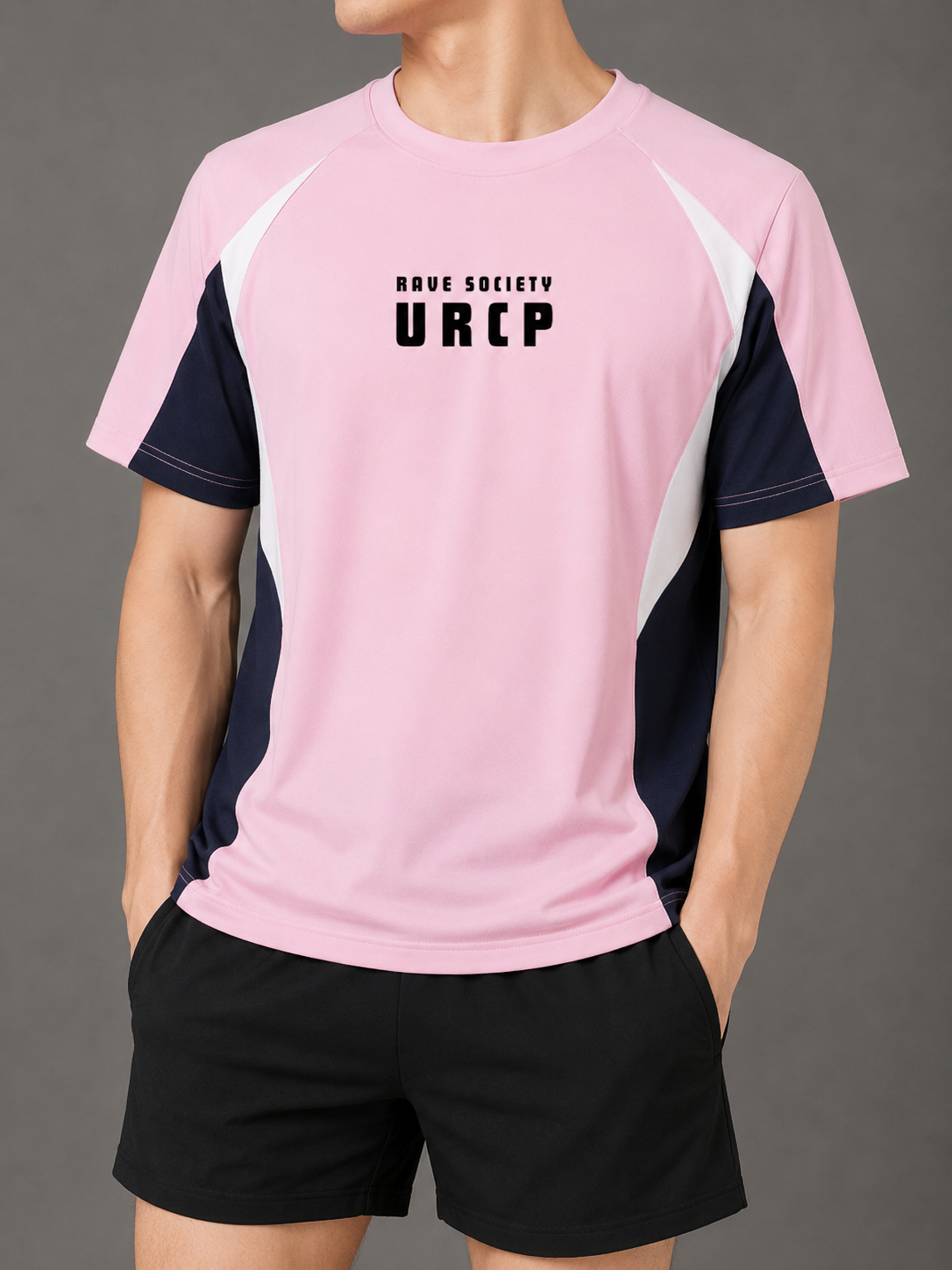 URCP RAVE SOCIETY UNISEX COLOUR BLOCK TOP - FRONT PRINT (multiple colours)