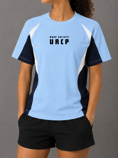 URCP RAVE SOCIETY UNISEX COLOUR BLOCK TOP - FRONT PRINT (multiple colours)