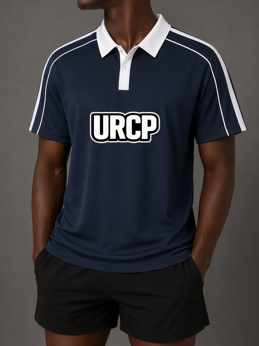 URCP UNISEX RETRO LOOK POLO - FRONT PRINT (multiple colours)