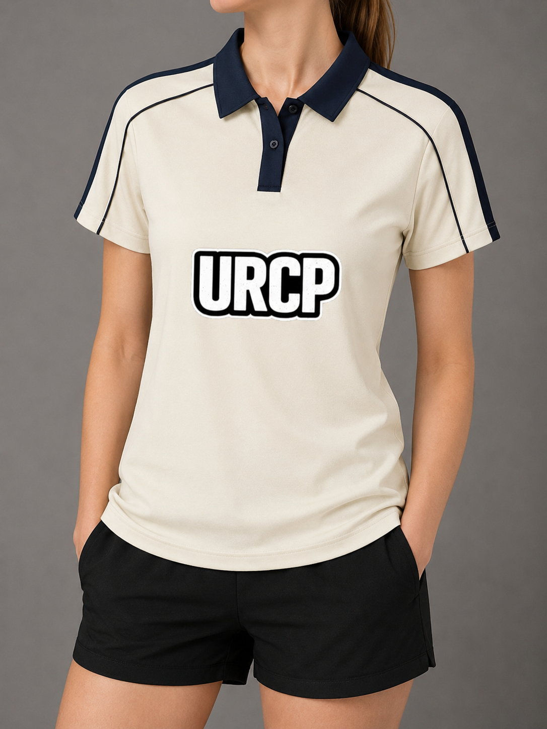 URCP UNISEX RETRO LOOK POLO - FRONT PRINT (multiple colours)