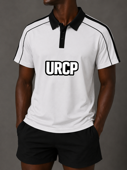 URCP UNISEX RETRO LOOK POLO - FRONT PRINT (multiple colours)