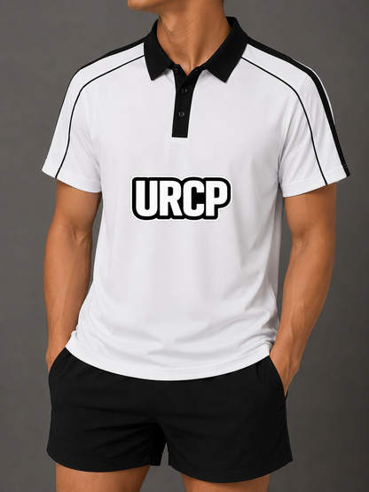 URCP UNISEX RETRO LOOK POLO - FRONT PRINT (multiple colours)