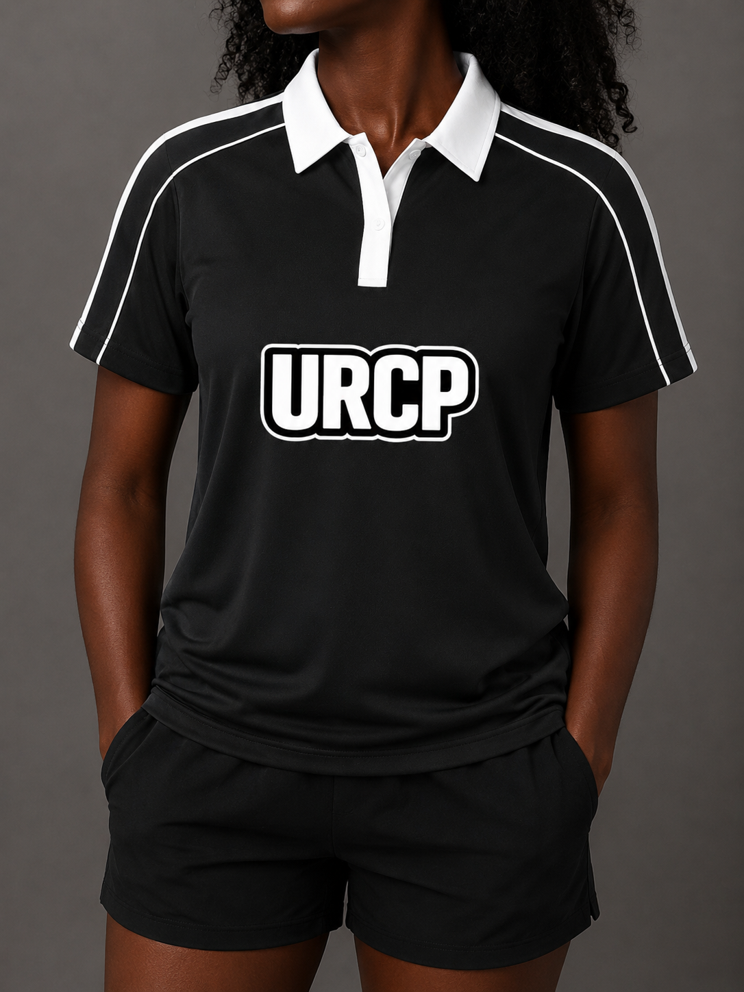 URCP UNISEX RETRO LOOK POLO - FRONT PRINT (multiple colours)