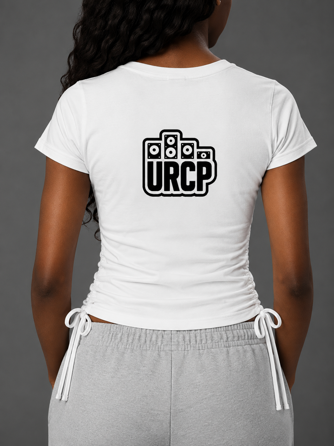 URCP LOGO WOMENS DRAWSTRING TEE (back design)