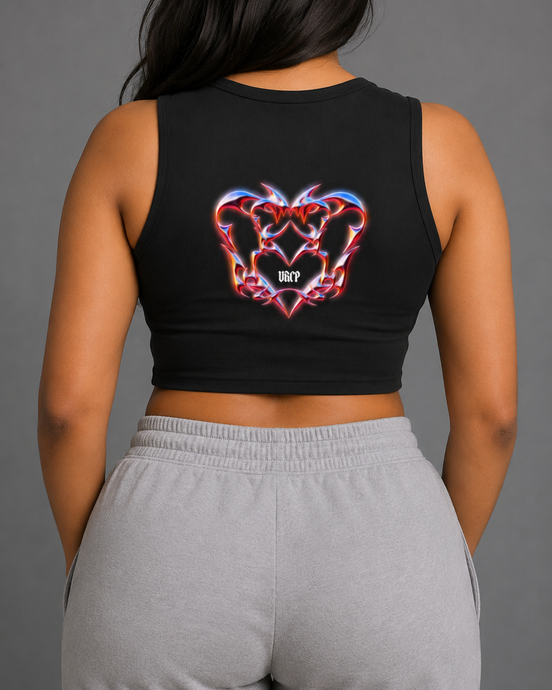 HEARTLESS CREWNECK CROP TOP (back design)
