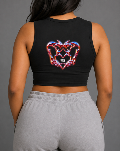 HEARTLESS CREWNECK CROP TOP (back design)