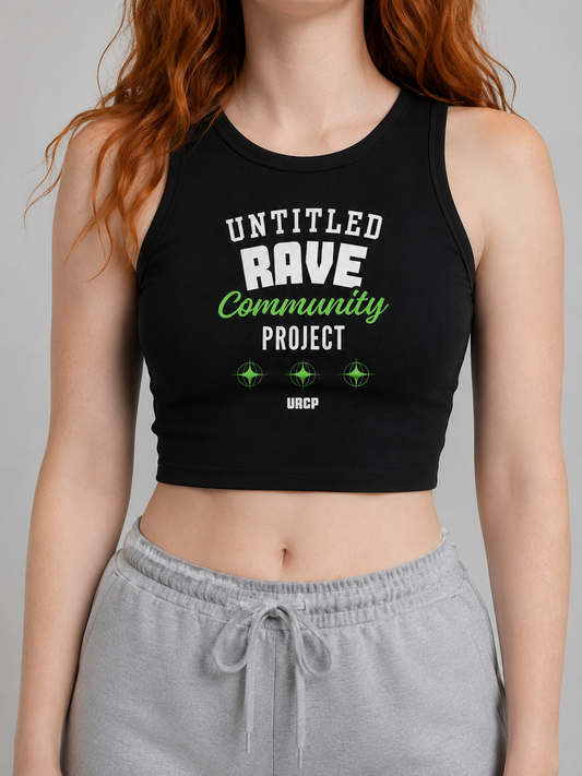 UNTITLED RAVE COMMUNITY PROJECT CREWNECK CROP TOP (front design)