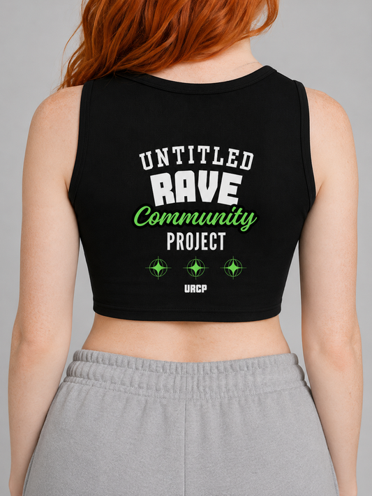 UNTITLED RAVE COMMUNITY PROJECT CREWNECK CROP TOP (back design)