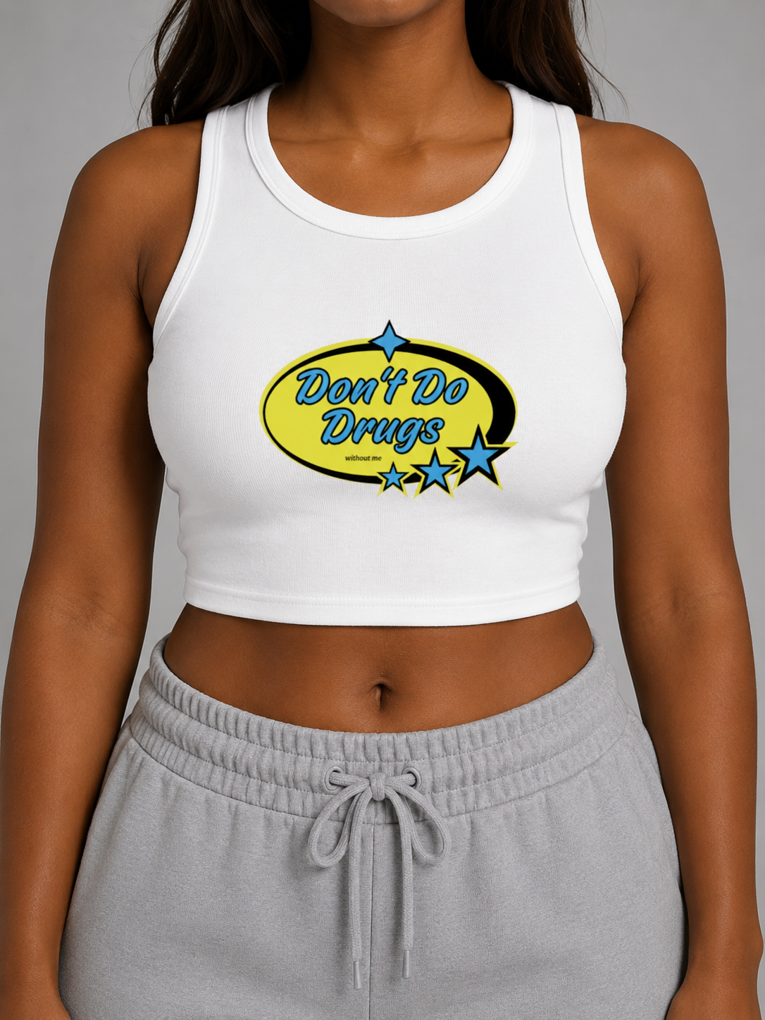 DON'T DO DRUGS CREWNECK CROP TOP (front design)
