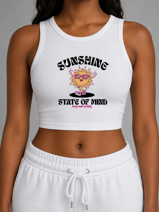 SUNSHINE STATE OF MIND CREWNECK CROP TOP (front design)