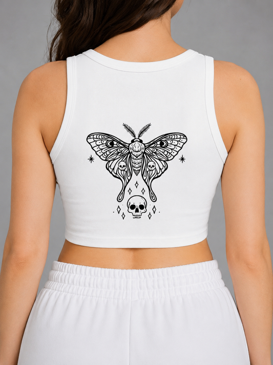 SKULL MOTH CREWNECK CROP TOP (back design)