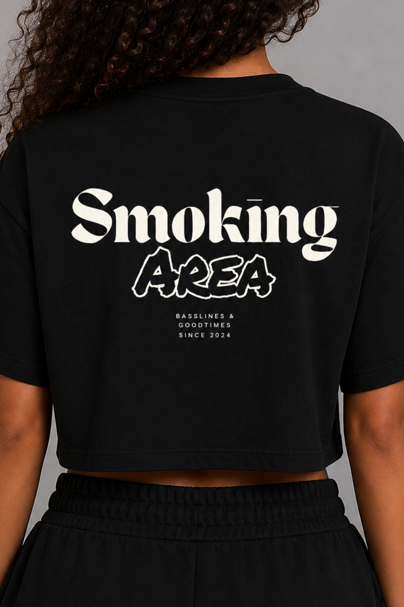 SMOKING AREA CROPPED TEE (back design)