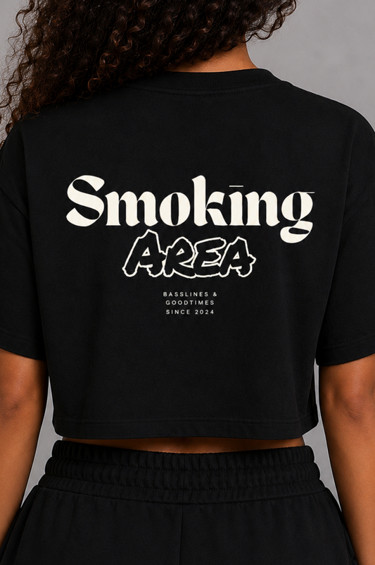 SMOKING AREA CROPPED TEE (back design)