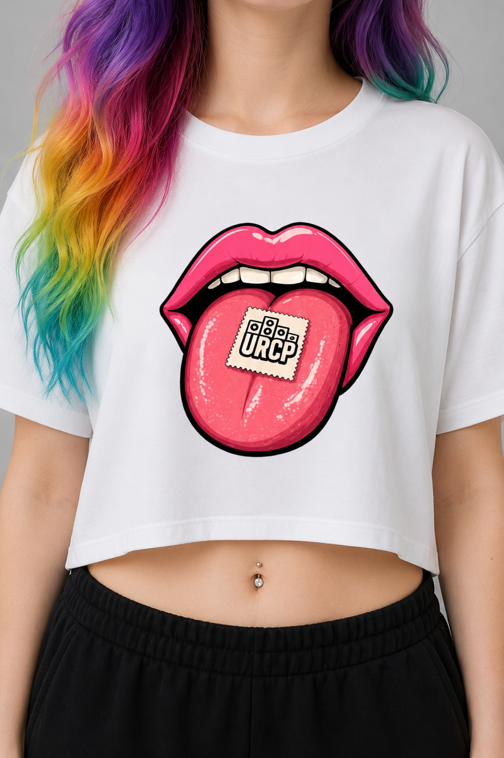 TAB CROPPED TEE (front design)