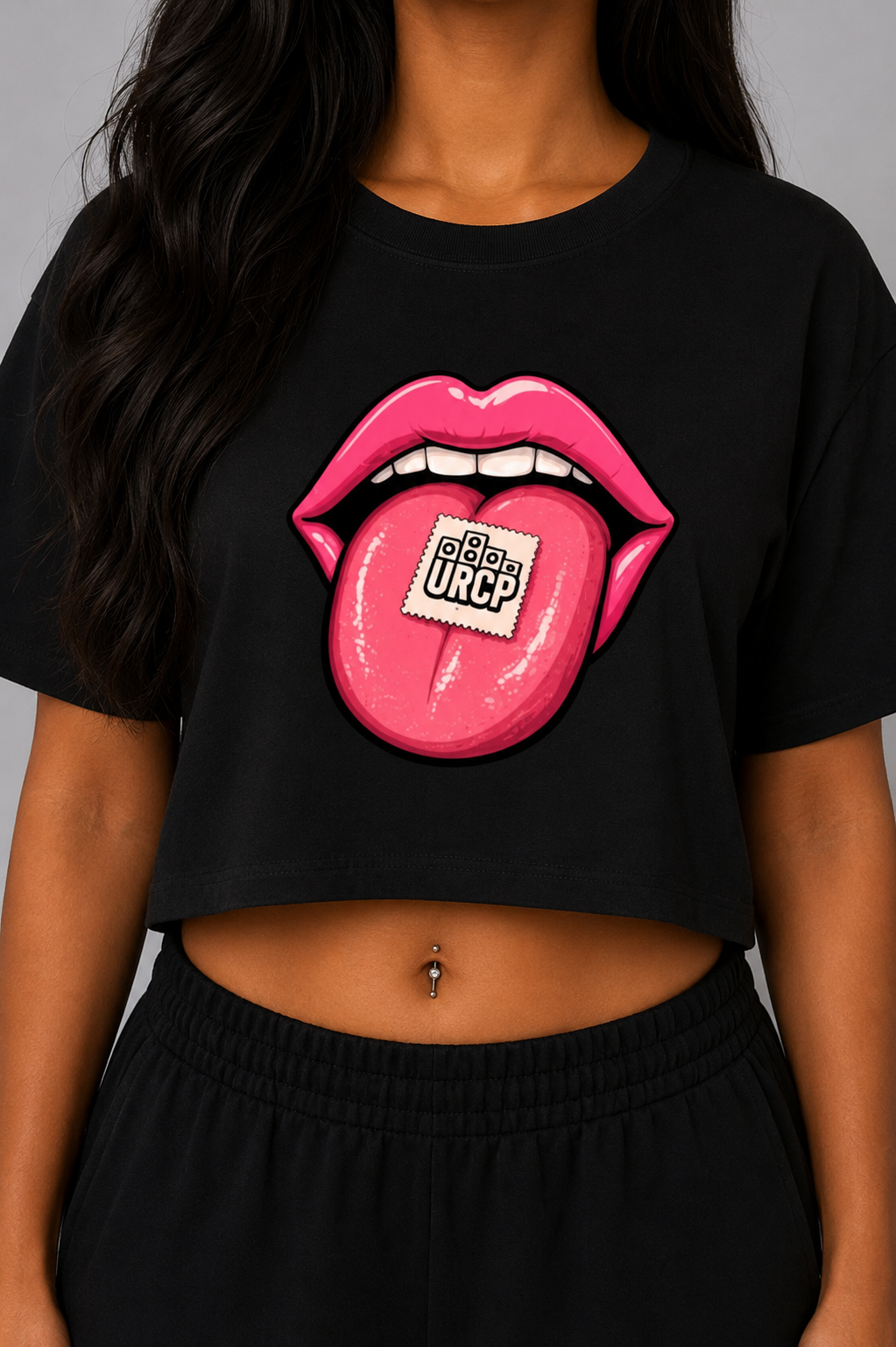 TAB CROPPED TEE (front design)