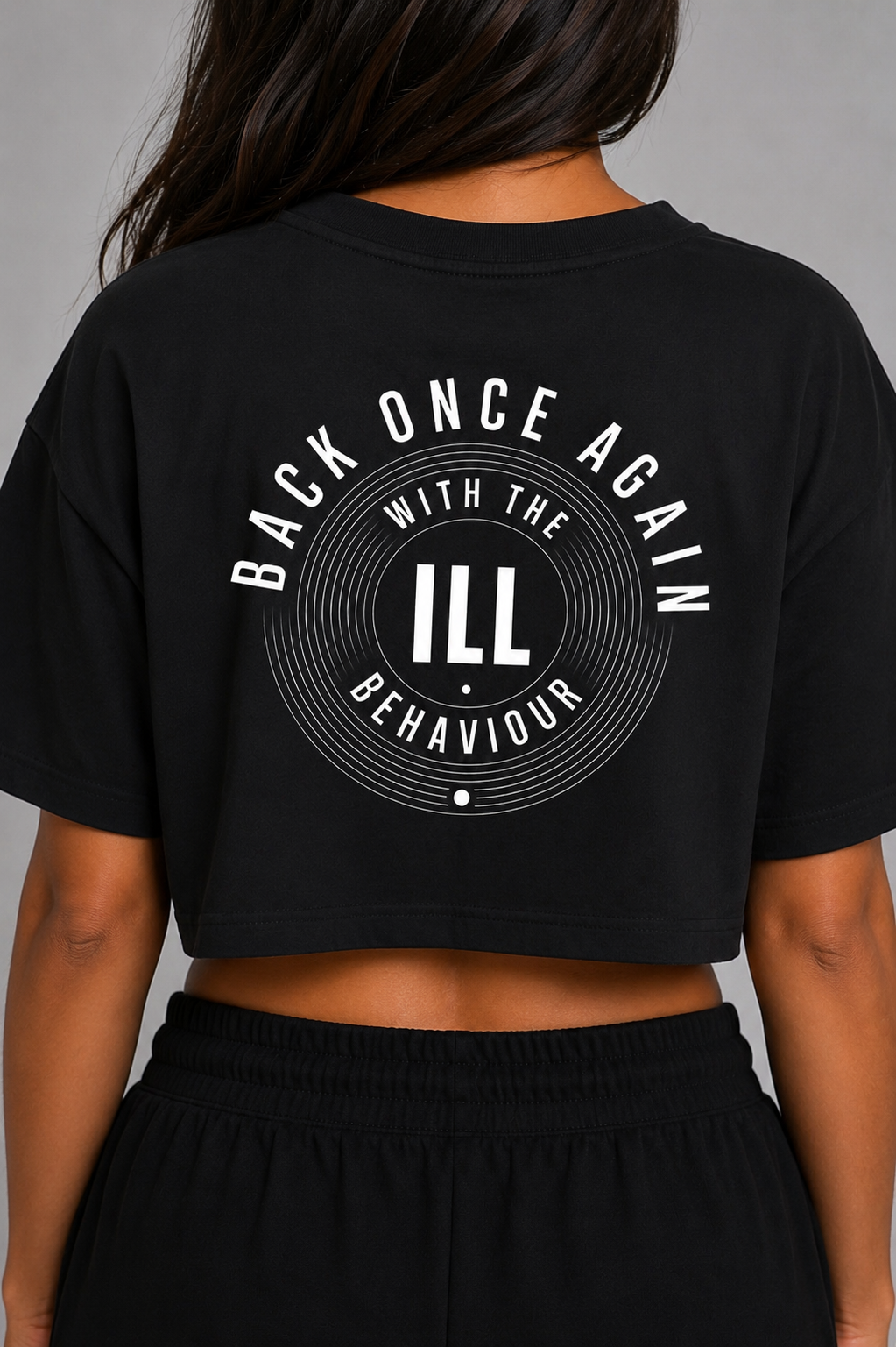 BACK ONCE AGAIN CROPPED TEE (back design)